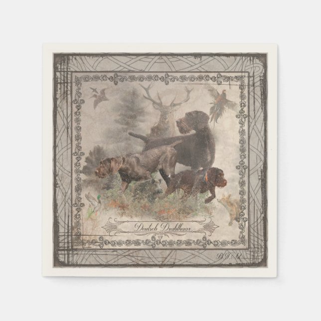 Deutsches Drahthaar Pointer Serviette (Vorderseite)