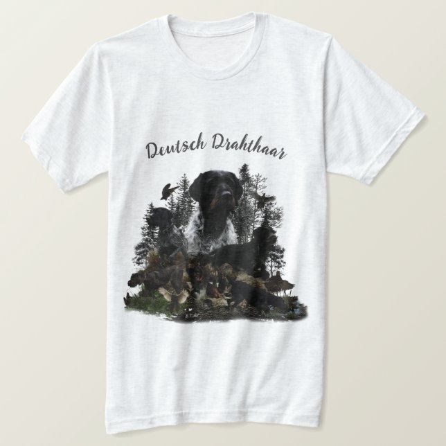 Deutsches Drahthaar Pointer T - Shirt (Design vorne)