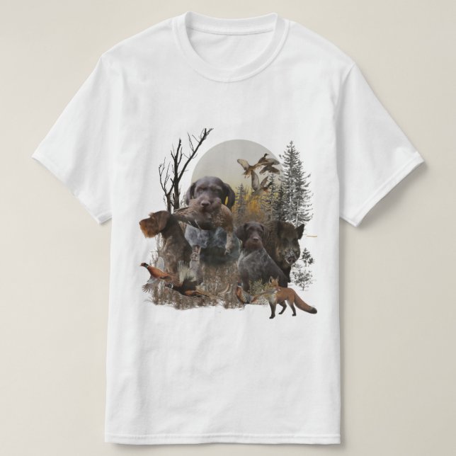 Deutsches Drahthaar Pointer T-Shirt (Design vorne)
