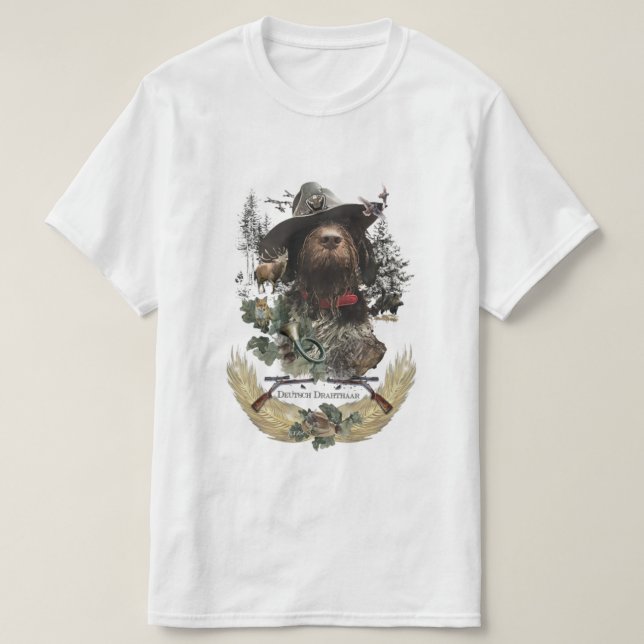 Deutsches Drahthaar Pointer T - Shirt (Design vorne)