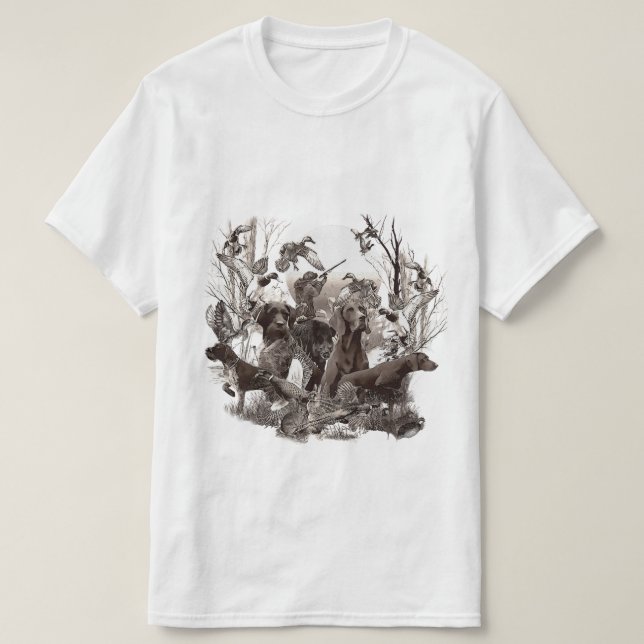 Deutsches Drahthaar Pointer T - Shirt (Design vorne)