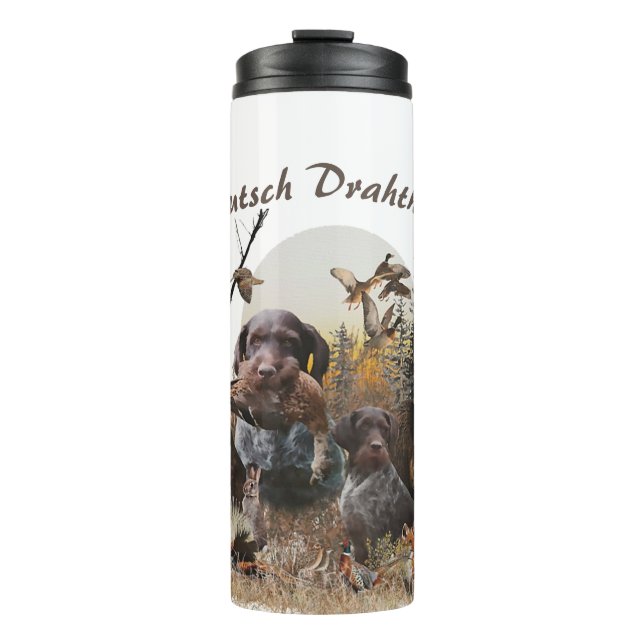 Deutsches Drahthaar Pointer Thermosbecher (Vorderseite)