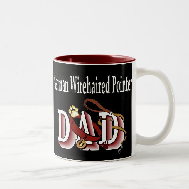 Deutsches Drahthaar Pointer Vater Geschenke Zweifarbige Tasse (Rechts)