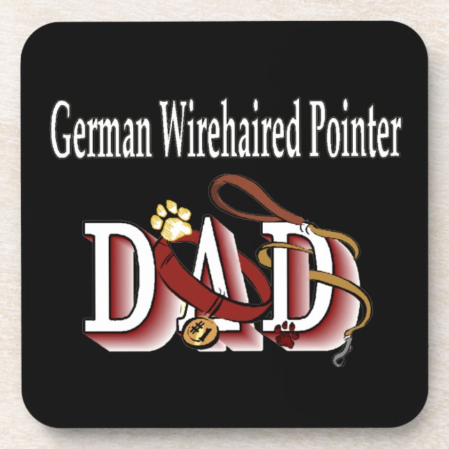 Deutsches Drahthaar Pointer Vater Getränkeuntersetzer (Vorderseite)