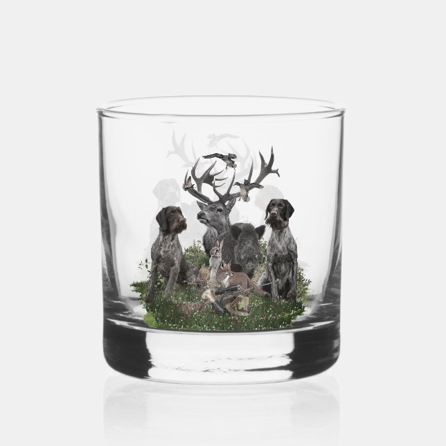 Deutsches Drahthaar Pointer Whiskyglas (Vorderseite)
