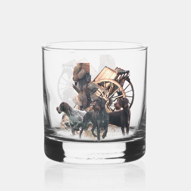 Deutsches Drahthaar Pointer Whiskyglas (Vorderseite)
