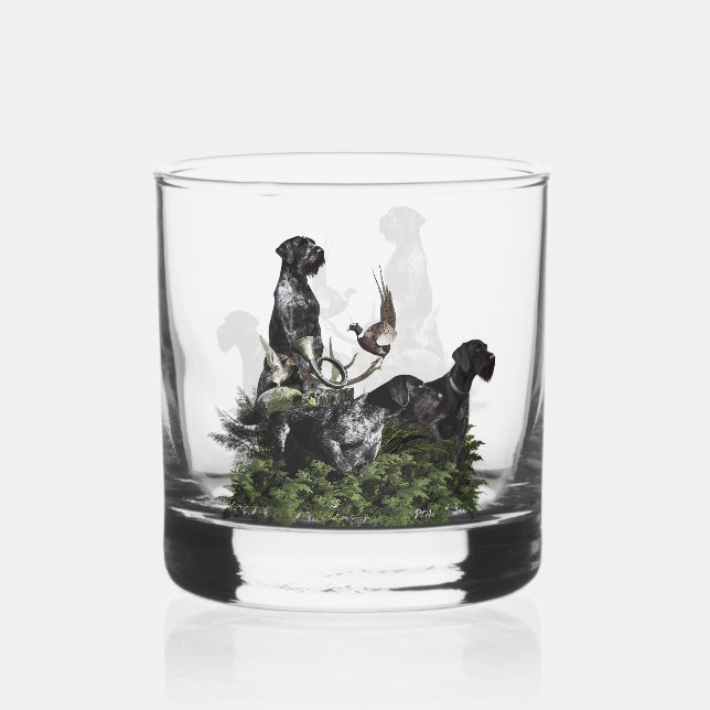 Deutsches Drahthaar Pointer Whiskyglas (Vorderseite)