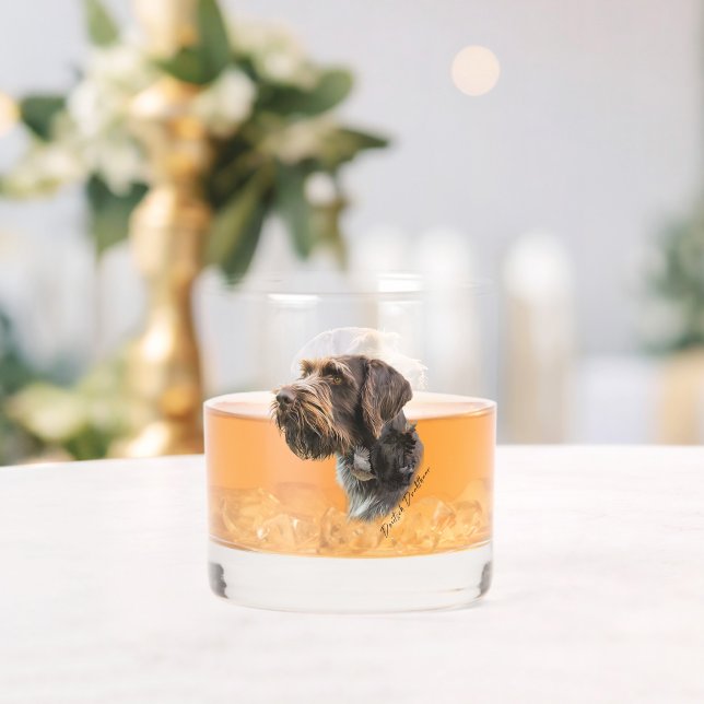 Deutsches Drahthaar Pointer Whiskyglas (Insitu (Hochzeit))