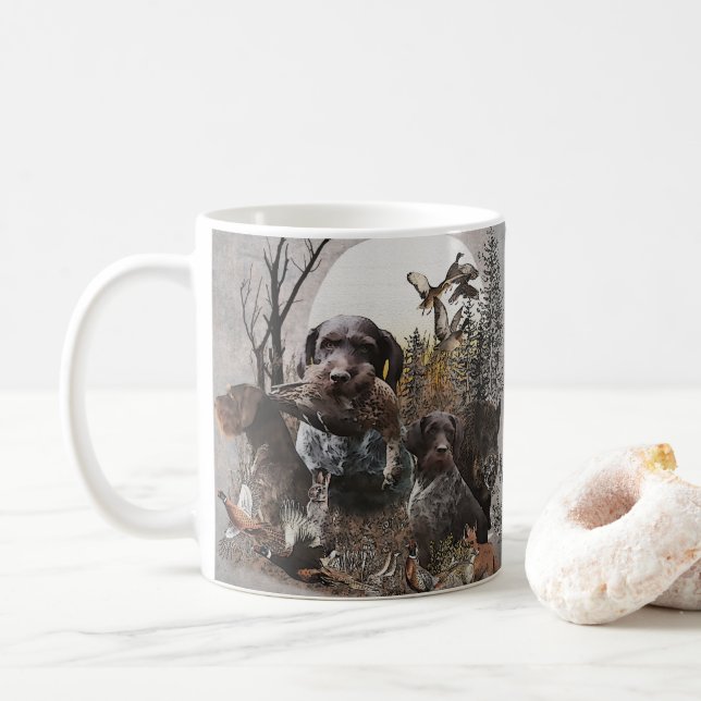 Deutsches Drahthaar-Zettel-Galerie Wrap AG Kaffeetasse (Mit Donut)