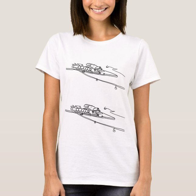 "Deutsches Eck, Koblenz" | Minimalistische Kunst T-Shirt (Vorderseite)