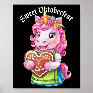 Deutsches Einhorn Drindl Funny Kids Sweet Poster