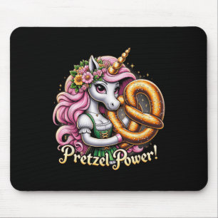 Deutsches Einhorn Drindl Pretzel Power Funny Kids Mousepad
