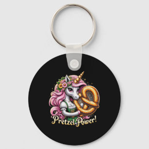 Deutsches Einhorn Drindl Pretzel Power Funny Kids Schlüsselanhänger