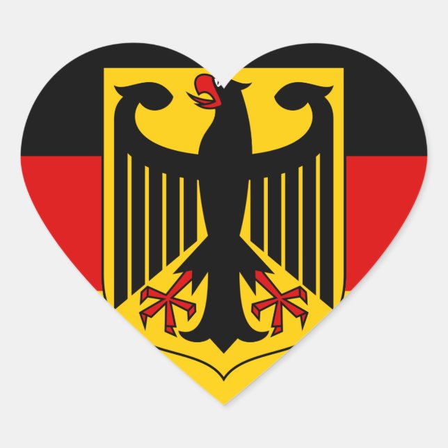 deutsches Emblem Herz-Aufkleber (Vorderseite)