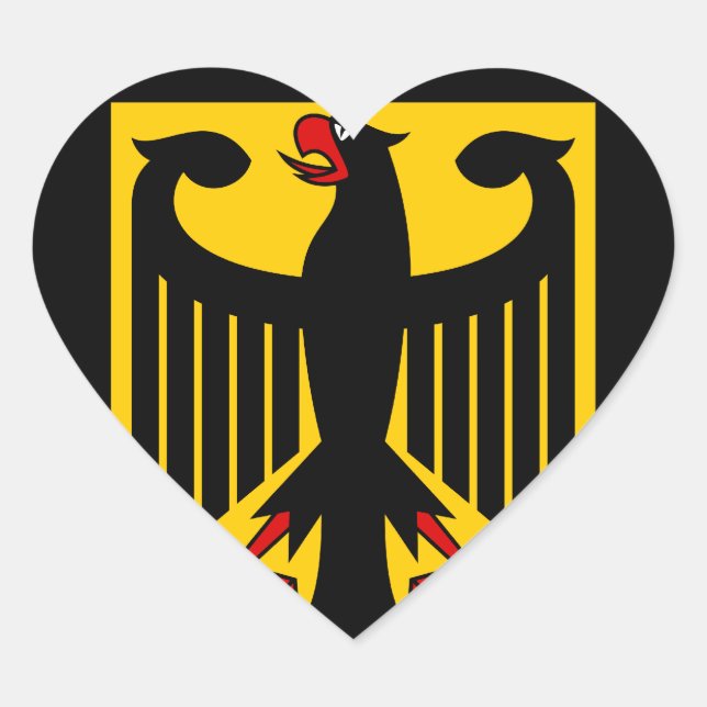 deutsches Emblem Herz-Aufkleber (Vorderseite)