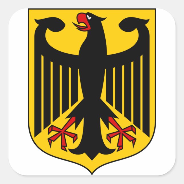 deutsches Emblem Quadratischer Aufkleber (Vorderseite)