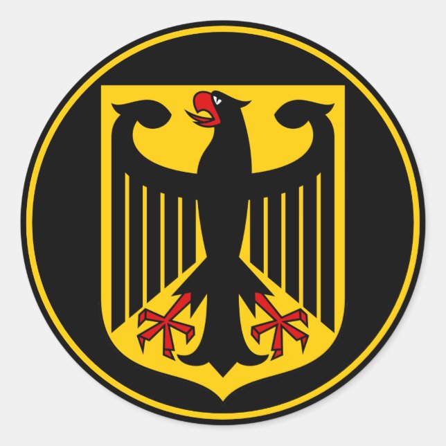 deutsches Emblem Runder Aufkleber (Vorderseite)