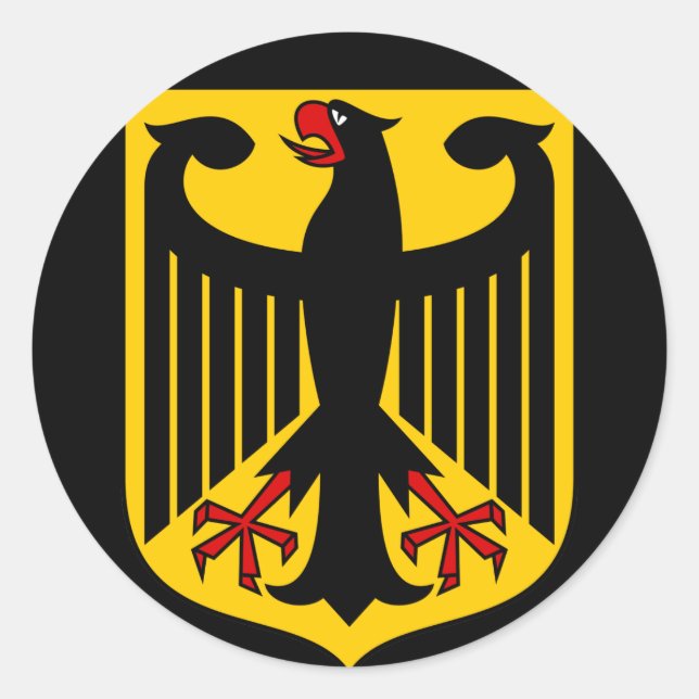 deutsches Emblem Runder Aufkleber (Vorderseite)