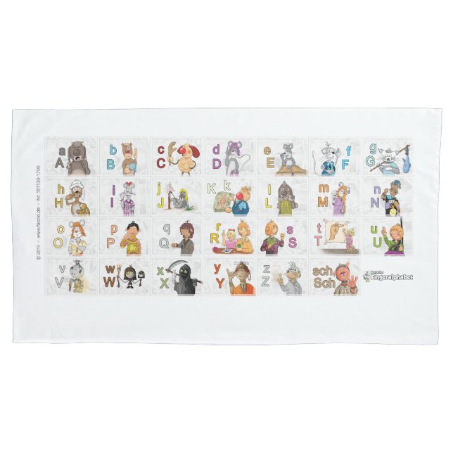 Deutsches Fingeralphabet 2 Kissenbezug (Vorderseite-Links)