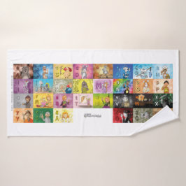 Deutsches Fingeralphabet Badehandtuch