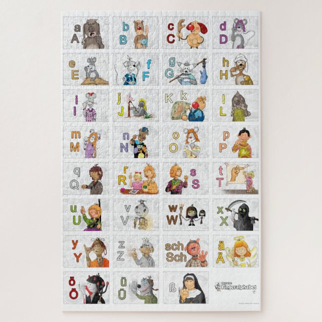 Deutsches Fingeralphabet II Puzzle (Vertikal)