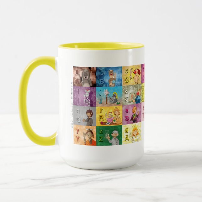 Deutsches Fingeralphabet Tasse (Links)