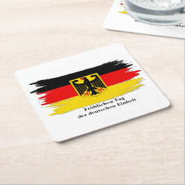 Deutsches Flag "Text Germany Unity Day" bearbeiten Rechteckiger Pappuntersetzer