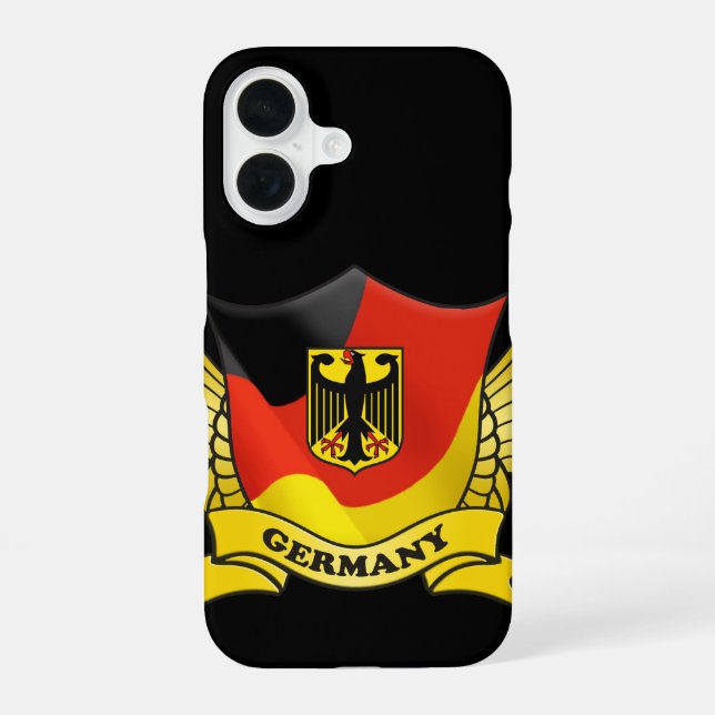 Deutsches Flaggenemblem iPhone 16 Hülle (Rückseite)