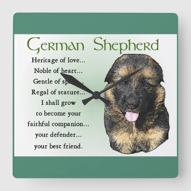 Deutsches Hirtenerbe der Liebe Quadratische Wanduhr (Vorderseite)