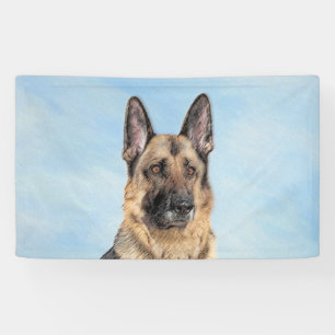 Deutsches Hirtengemälde - Niedliche Original Hund Banner
