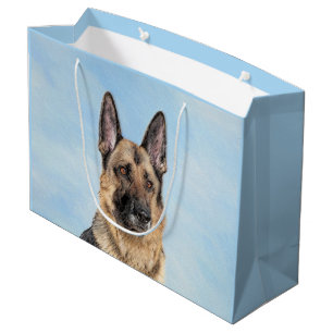 Deutsches Hirtengemälde - Niedliche Original Hund Große Geschenktüte