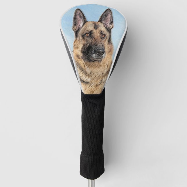 Deutsches Hirtengemälde - Niedliche Original Hunde Golf Headcover (Vorderseite)