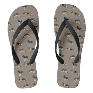 Deutsches Hirtenmuster (braun) Flip Flops