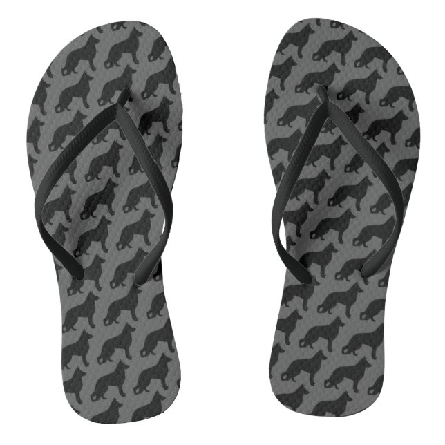 Deutsches Hirtenmuster für Hunde-Silhouetten Flip Flops (Fußbett)