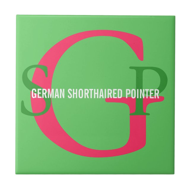 Deutsches kurzhaariger Zeiger-Monogramm Fliese (Vorderseite)