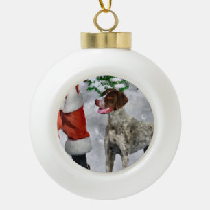 Deutsches kurzhaariger Zeiger-Weihnachten Keramik Kugel-Ornament