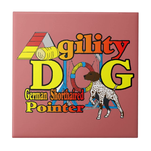 Deutsches Kurzpointer-Agility Fliese (Vorderseite)