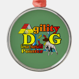 Deutsches Kurzpointer-Agility Silbernes Ornament