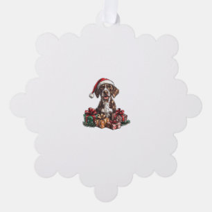 Deutsches Kurzporträts-Weihnachtsmannmütze Weihnac Ornament Karte