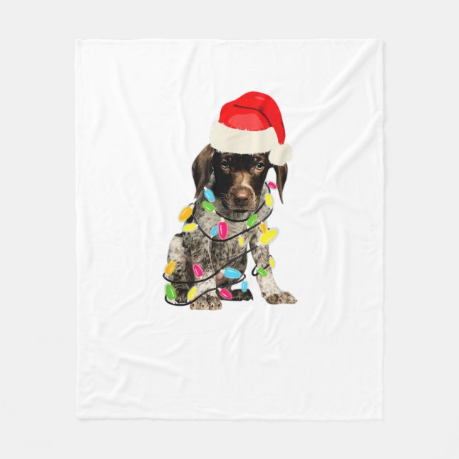 Deutsches Kurzzeitpointer Weihnachtsdesign Fleecedecke (Vorderseite)
