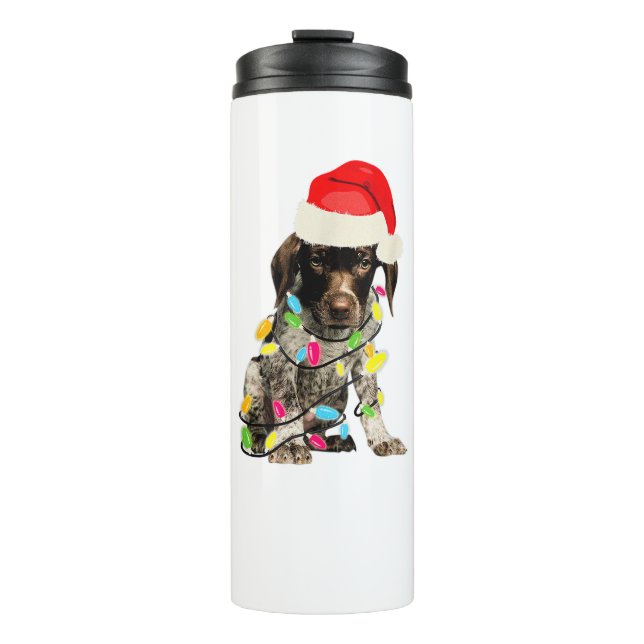 Deutsches Kurzzeitpointer Weihnachtsdesign Thermosbecher (Vorderseite)