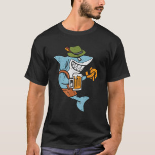 Deutsches Oktoberfest Hai Lustiger Bayerischer Män T-Shirt