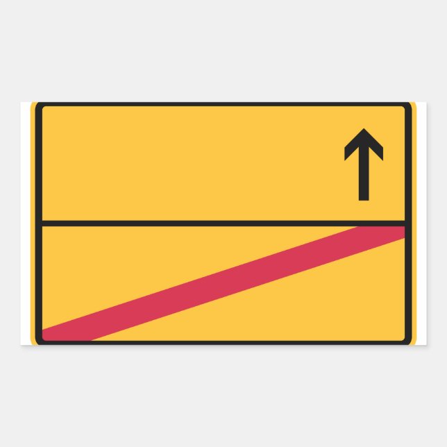 Deutsches Ortsschild, Ortsausfahrt Rechteckiger Aufkleber (Vorderseite)