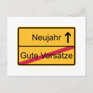 Deutsches Ortsschild Postkarte