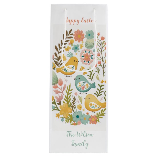 🐣 deutsches Oster Delight Wine 🌸 Geschenktasche Geschenktüte Für Weinflaschen (Vorderseite)