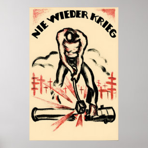 Deutsches politisches Poster Keine Kriege mehr Ant