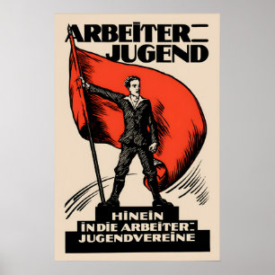 Deutsches politisches Poster Sozialistische Arbeit