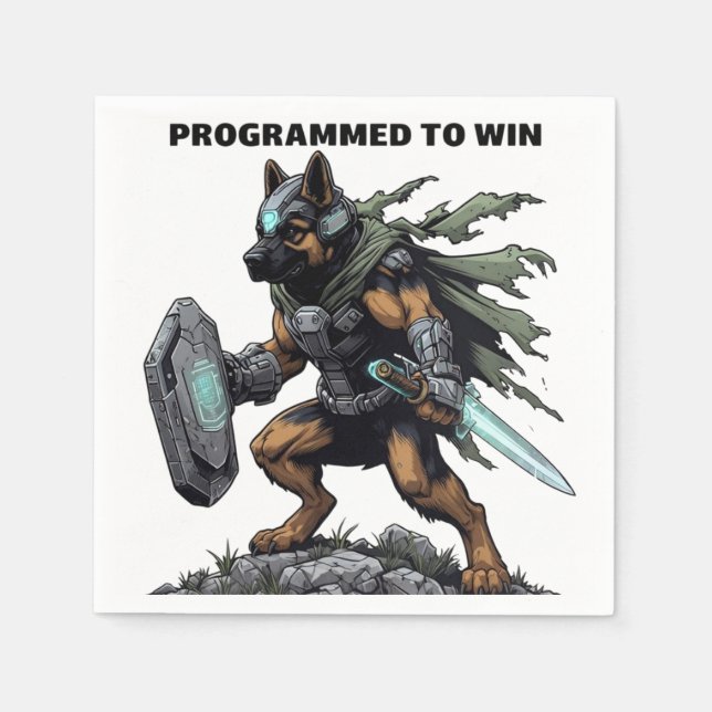 Deutsches Schäferdesign für Party Napkins Serviette (Vorderseite)