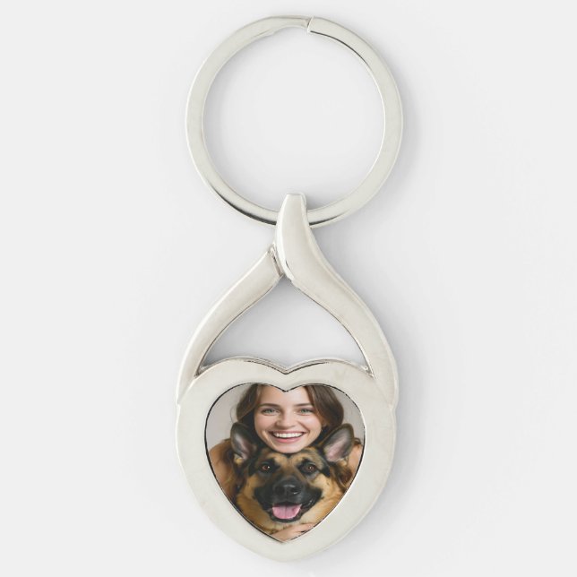 Deutsches Schäferhund-Foto personalisieren Schlüsselanhänger (Vorderseite)