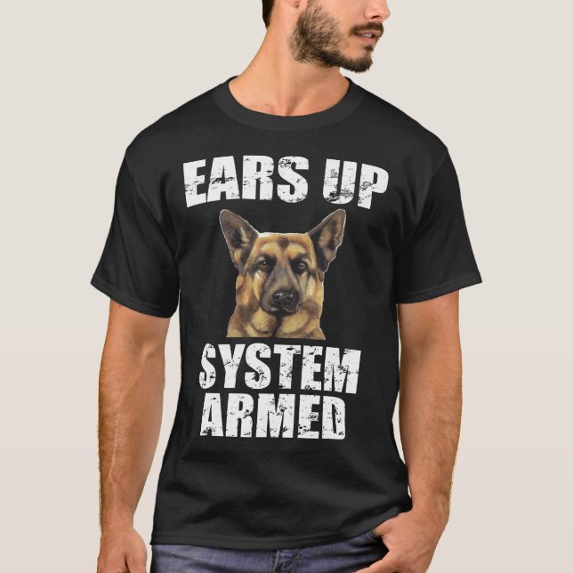 Deutsches Schäferohrsystem bewaffnet T-Shirt (Vorderseite)